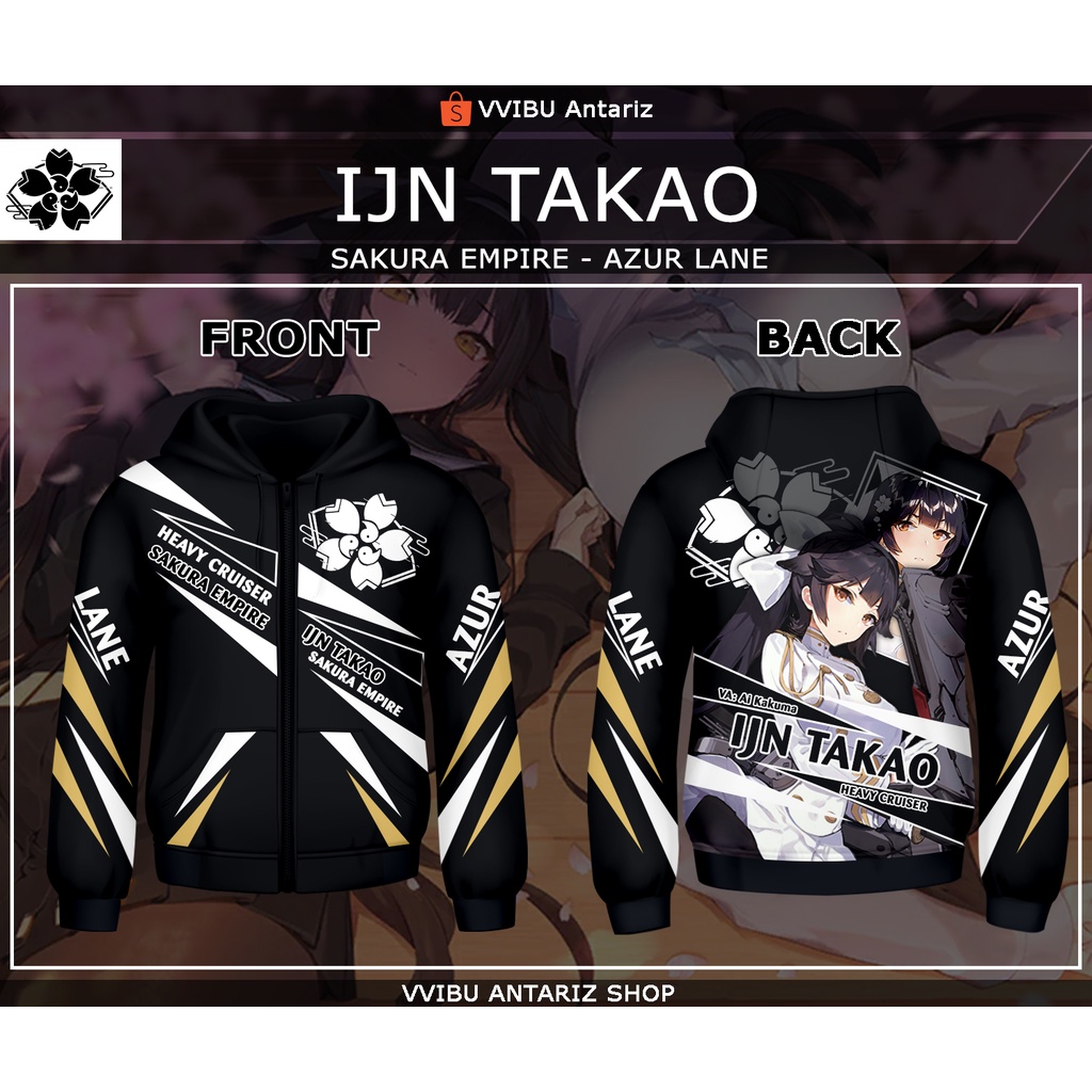 Jaket Hoodie Fullprint Anime Azur Lane IJN Takao