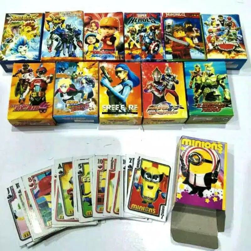 Kartu Remi/ Poker Mini Karakter Ultraman Avengers Boboboi dkk Murah