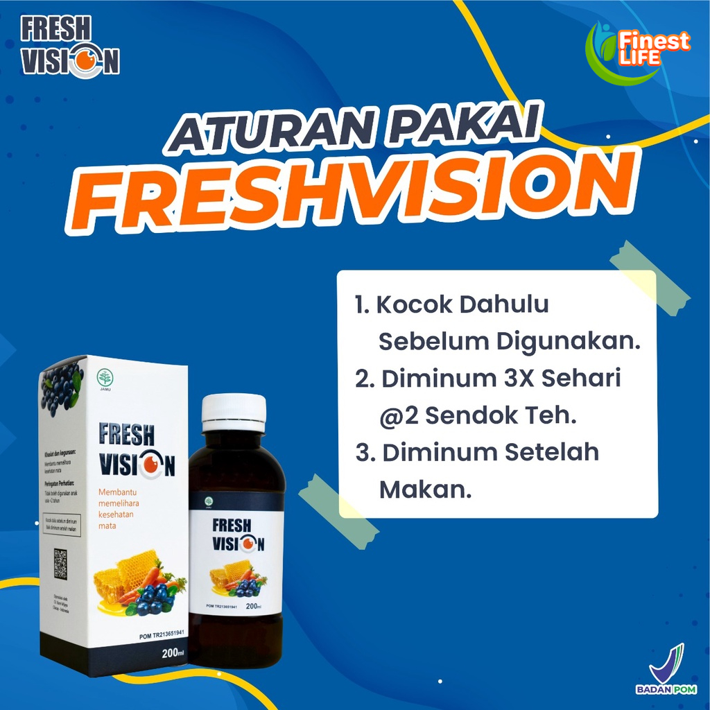 Paket Mata Sehat - 2 Botol Fresh Vision - Multivitamin Mata Ampuh Atasi Masalah Minus Katarak Silinder Cegah Mata Kering Merah Kurangi Peradangan Pencegah Rabun Tajamkan Penglihatan Nutrisi Lihat Tajam Bebas Kacamata Pres Fres fision Tetes Mata Obat Plus