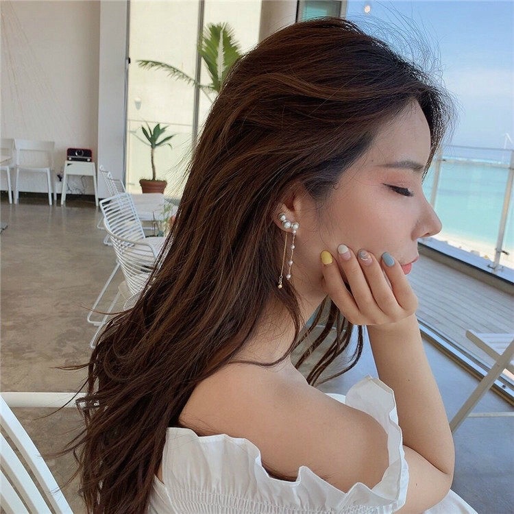 Anting Mutiara Berpohon Elegan ladies simple fashion Korea