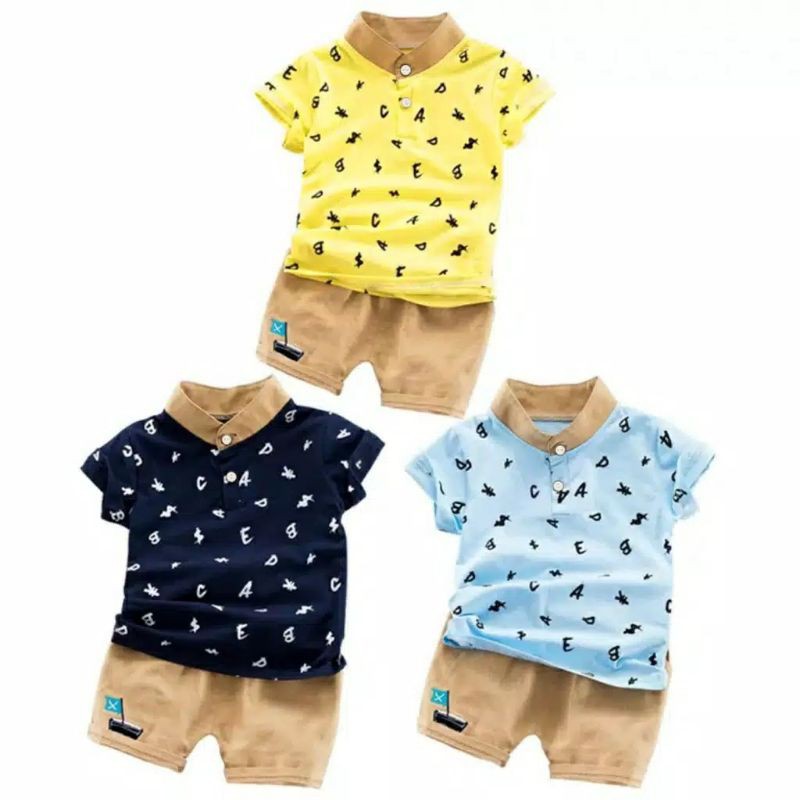 Baby Boy Outfit Alphabet / Baju Bayi Laki Laki / Baju Bayi Cowo