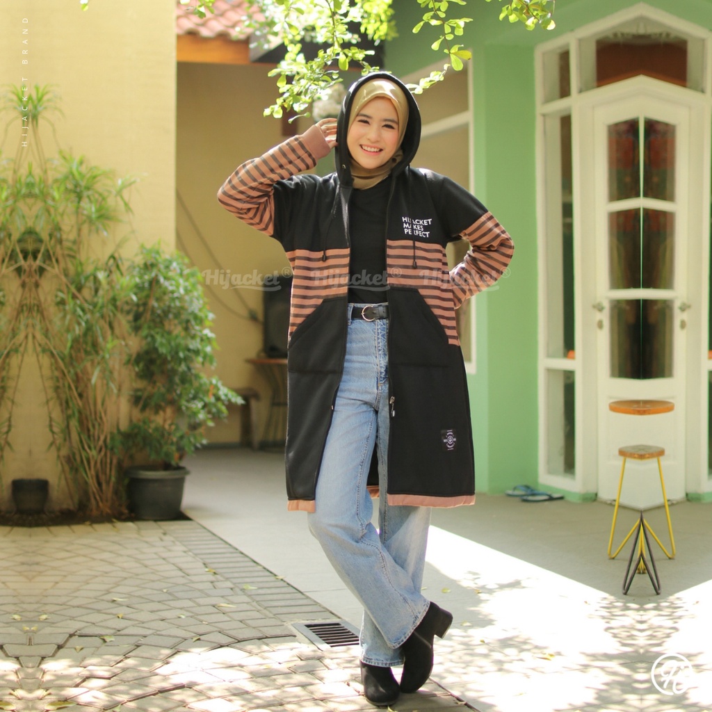 Hijacket® Vahira Black Oringal Guaranteed Jaket Muslimah HIjaber Free Goodiebag Bisa COD-1