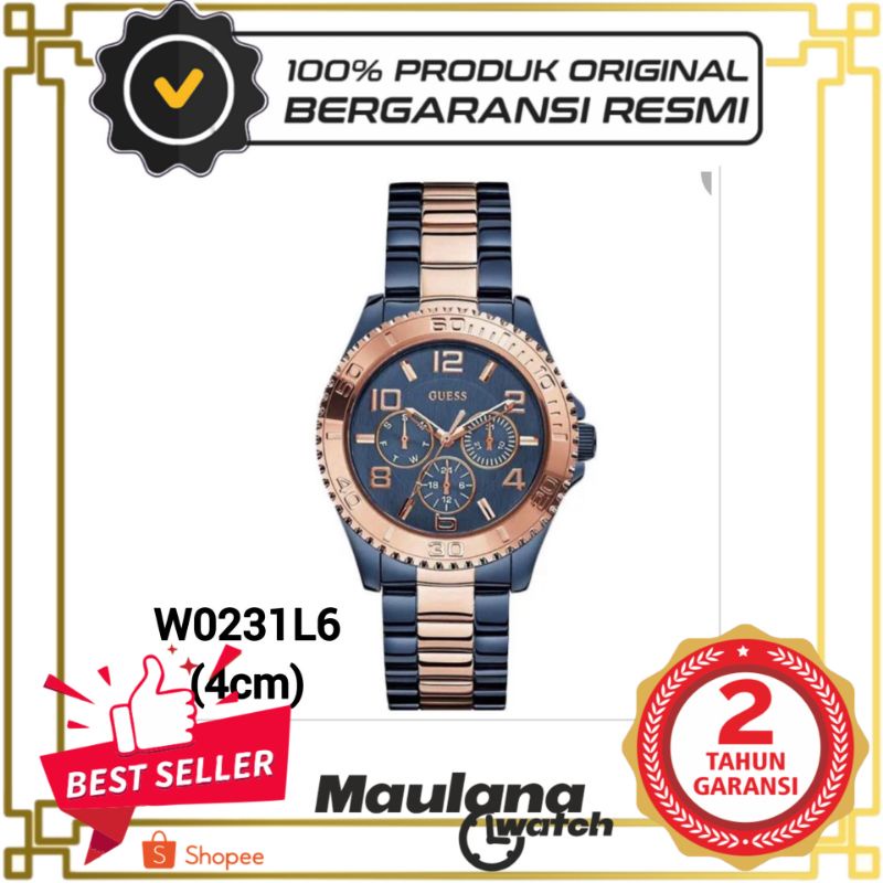 JAM TANGAN PRIA WANITA | RANTAI | KULIT | KARET | MURAH | Wanita - Guess W0231L6 Strap Stainless Ori