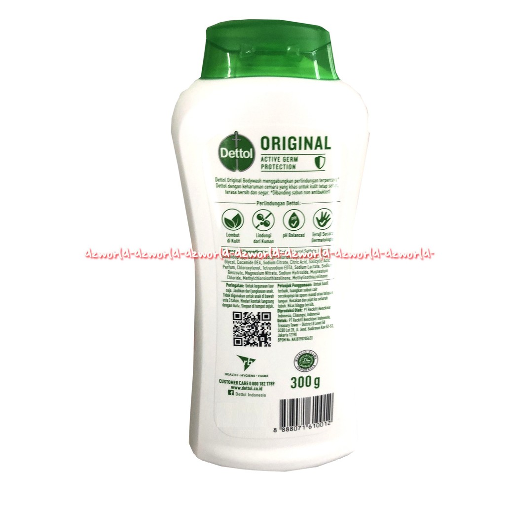 Dettol Original 300ml Sabun Mandi Detol Cair Hijau Anti Bakteri Liquid Soap Detol