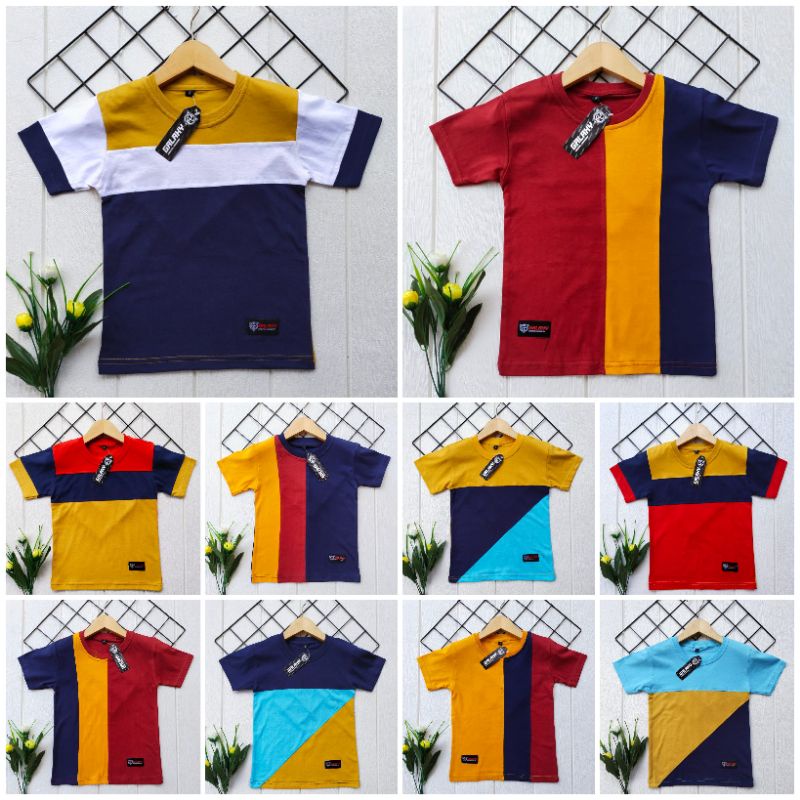 kaos distro anak kaos kombinasi 3 warna