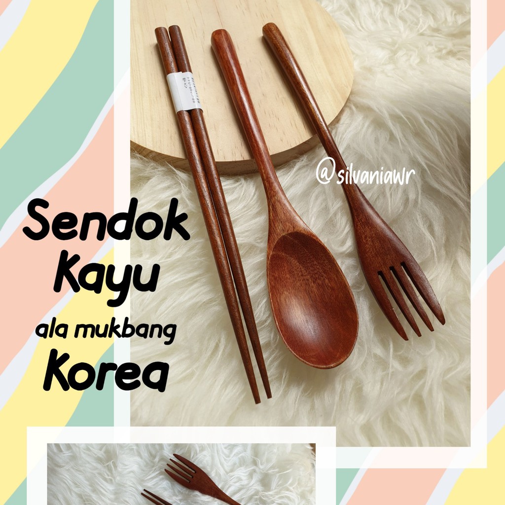 Sendok Kayu Korea - Wooden Spoon | Shopee Indonesia