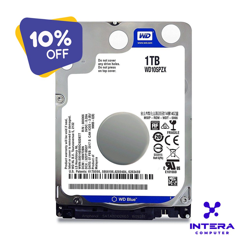 Harddisk Notebook WD Blue Scorpio 1TB SATA 2,5" - Intera Computer Malang
