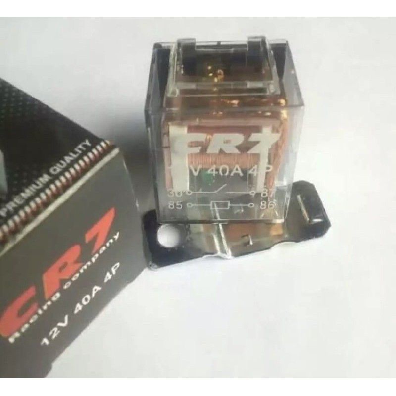 Relay Klakson/Alarm Transparan cr7 12b 40ampere Beat Aerox Pcx Nmax vario 125 150 Universal