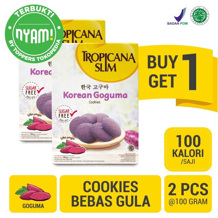 

terBuy 1 Get 1 FREE Tropicana Slim Korean Goguma Cookies (5 Sch)