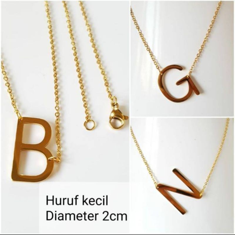 Gelang kalung inisial import/ Kalung nagita Gelang Kalung  / Gelang huruf titanium asli kecil