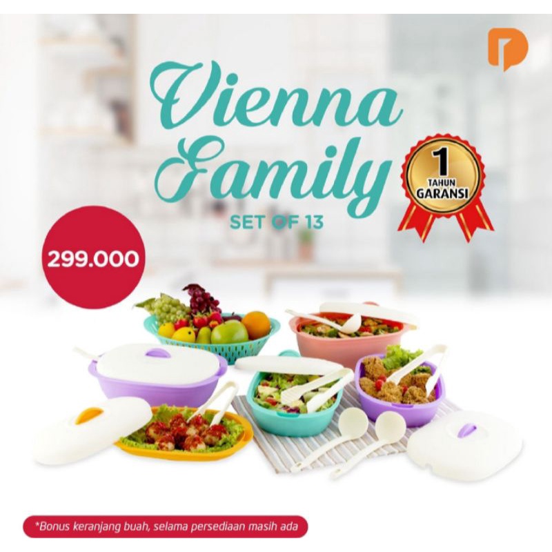 Vienna Wadah Saji - Wadah Saji - Wadah Penyajian Makanan - Tempat Simpan Makanan Set 13