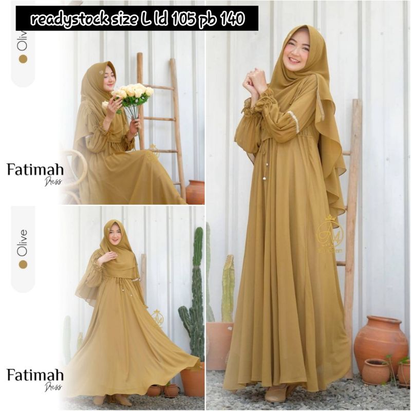 readystock fatimah set dress by as moslem