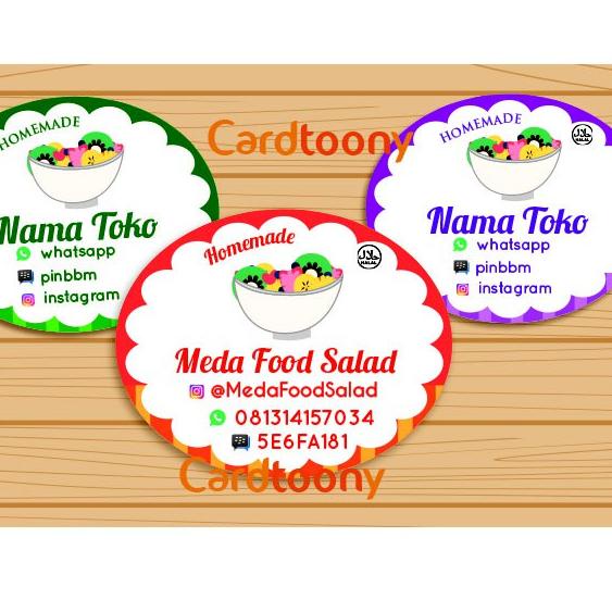 

[KODE MMBE9] Sticker / stiker label toko produk makanan salad buah sayur