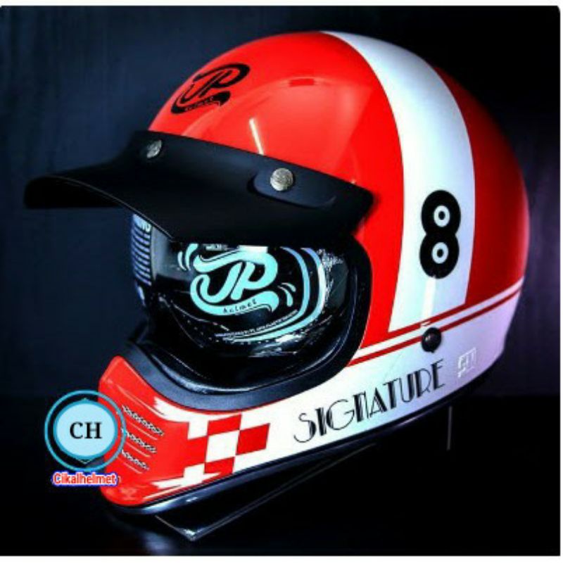 JPX HELM JP SIGNATURE | RED FERRARI GLOSS |SG 03  | RETRO CLASSIC DDRING