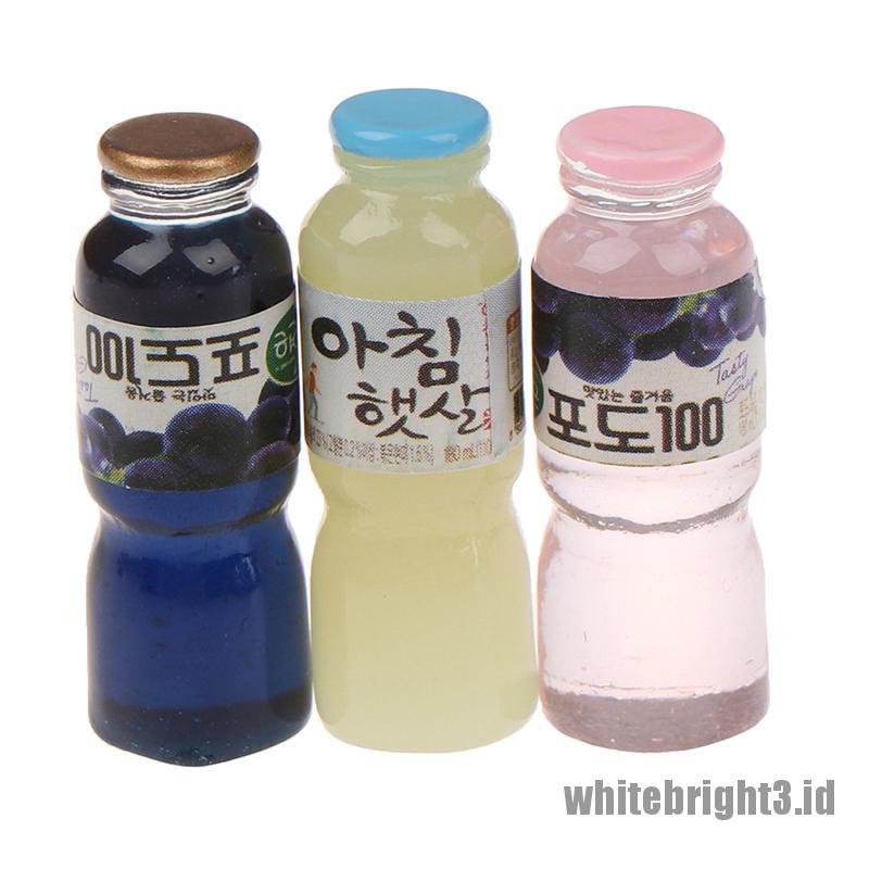 (white3) 5pcs Miniatur Botol Minum Skala 1: 12 Untuk Rumah Boneka