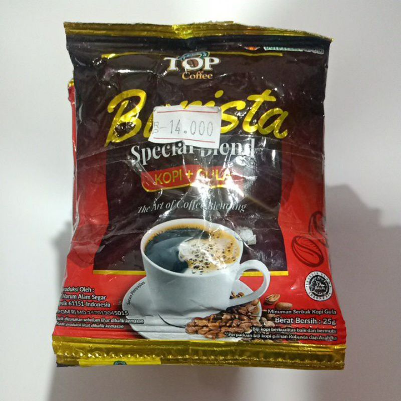 Jual Top Coffee Barista Special Blend Kopi + Gula 25g (Isi 15 sachets