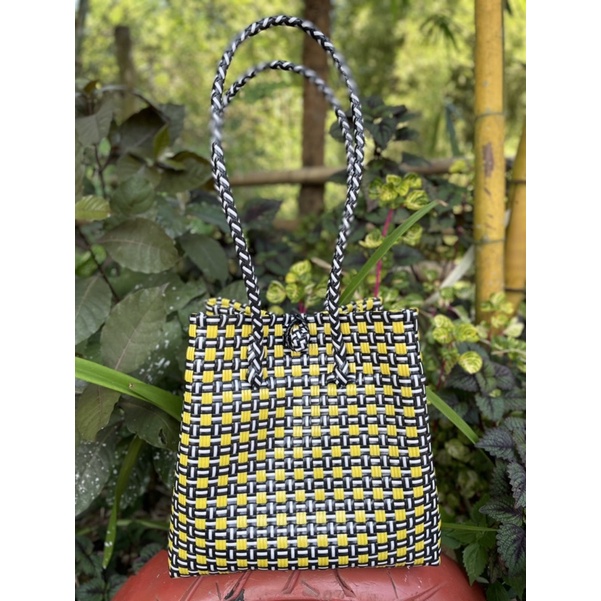 Tas Belanja Jali Lurik Hitam-Kuning Ready Stok