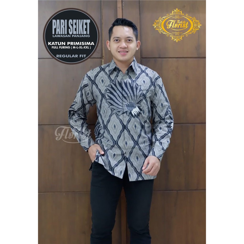 PARI SEIKET LAWASAN Kemeja Batik Pria Full Furing Katun Primisima