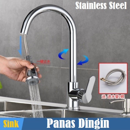 Jual Kran Cuci Piring Kran Air Stainless Keran Tarik Dapur Stainless Keran Air Cuci Piring Kran