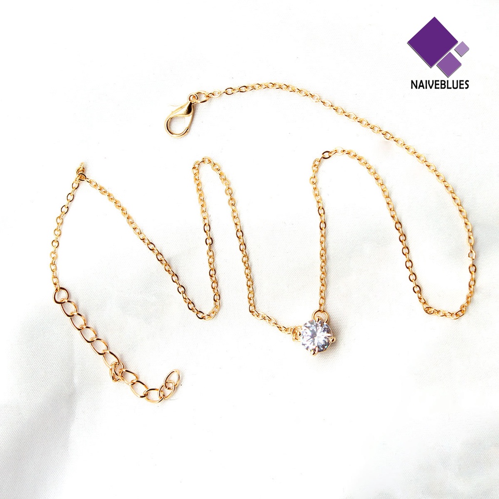 Kalung Rantai Cubic Zirconia Inlaid Untuk Wanita