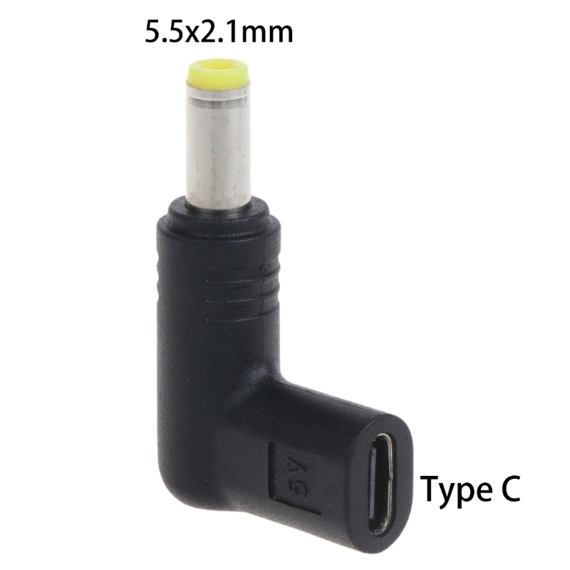 Cre Adapter Konverter Konektor Power Tipe C Ke 5.5mmx2.1mm Sudut 90 Derajat