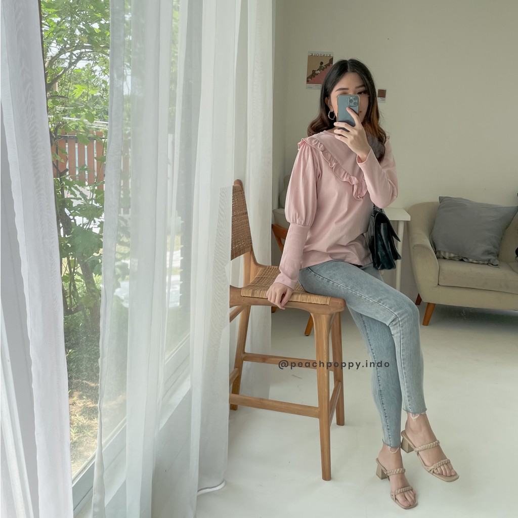 Peach Poppy Taimy Top - Atasan Wanita Kaos Lengan Panjang