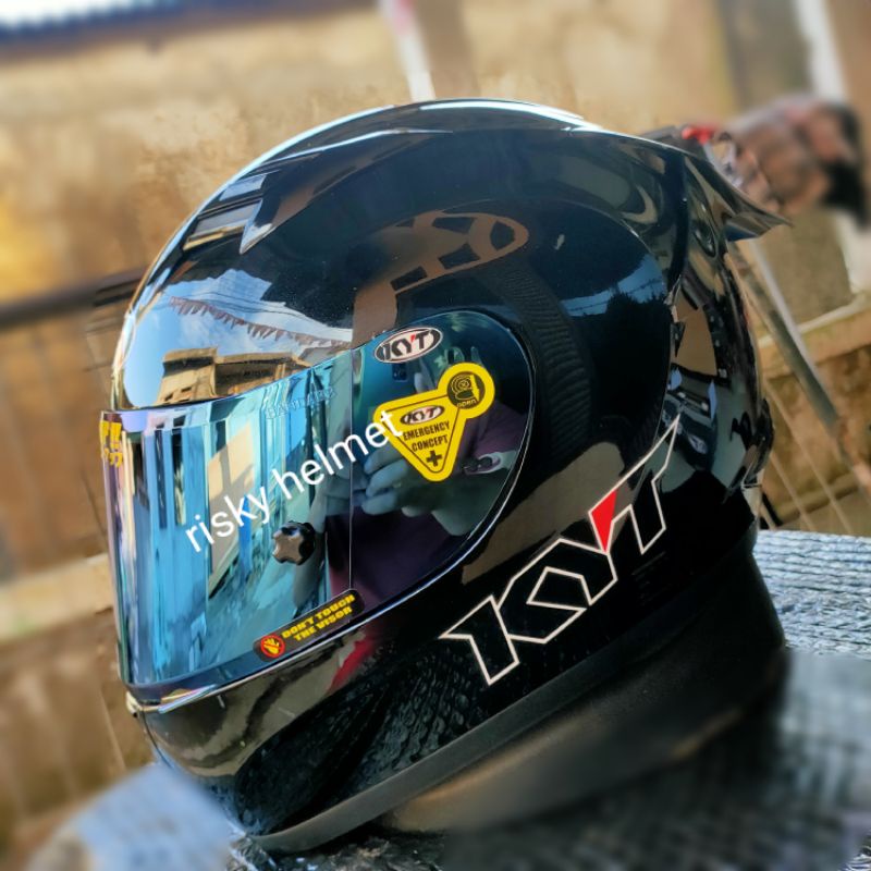 KYT R10 blackdoft paket ganteng