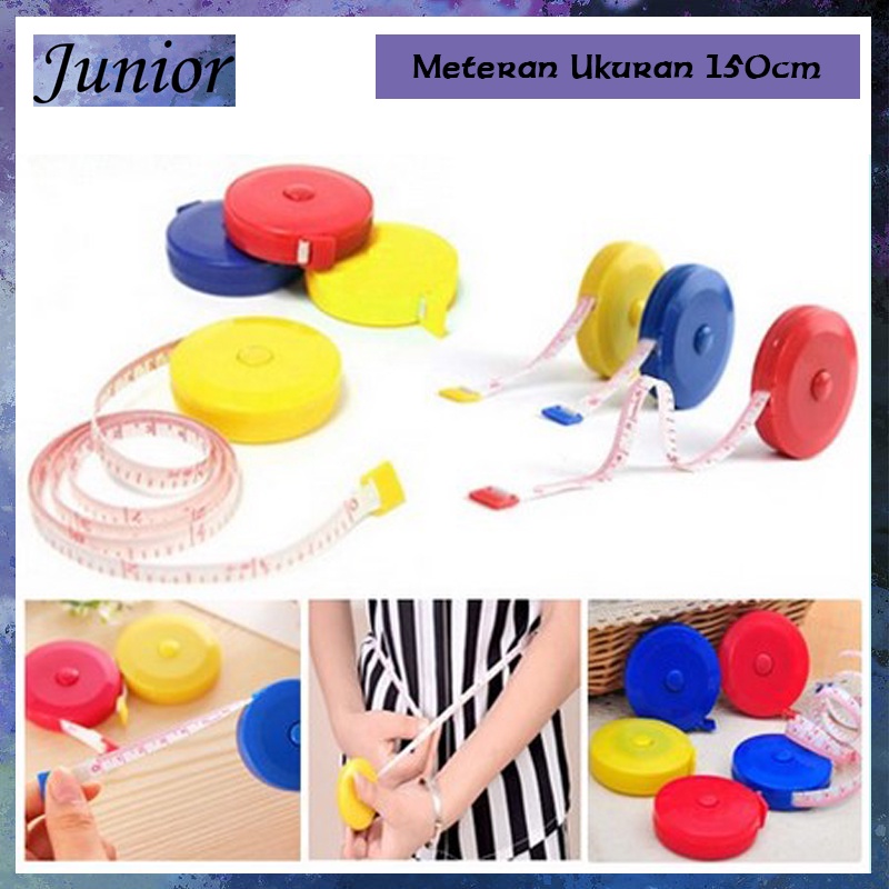 

Meteran Baju 1.5m Gulung Mini Roll Putar 150cm Pita Alat Pengukur Kain Lingkar Perut