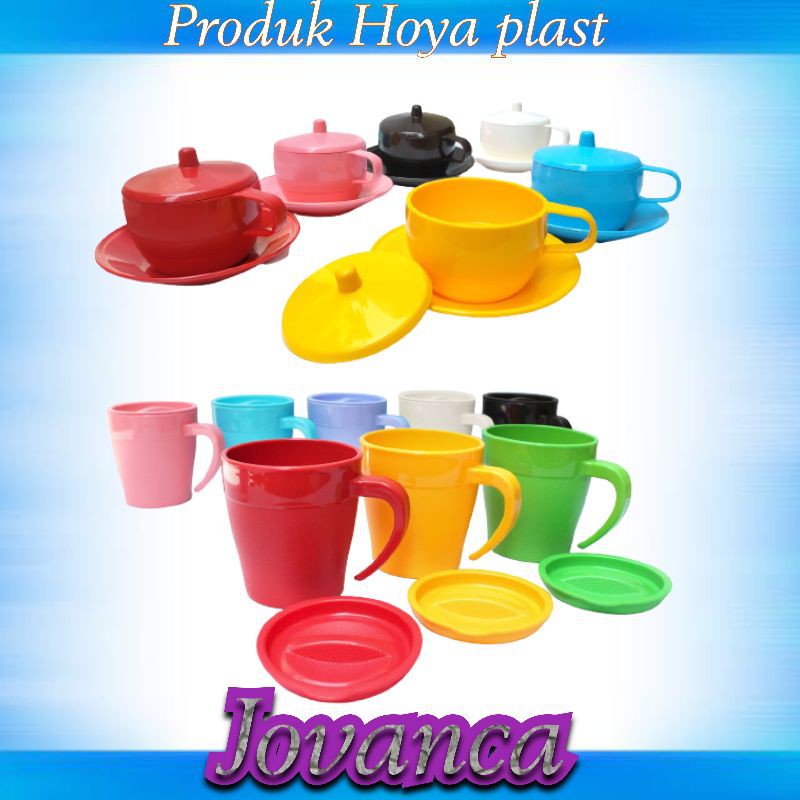 Mug handle + tutup Hoya plast / Cangkir plastik hoya / Piring tatak / tutup plastik