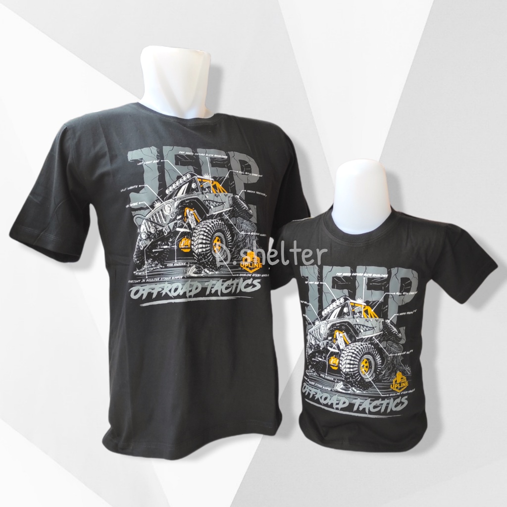 BAJU UPLINE COUPLE ANAK DAN DEWASA HITAM JEEP