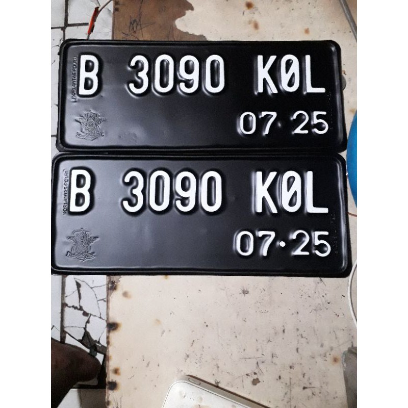 plat nomor motor LOGO sepasang