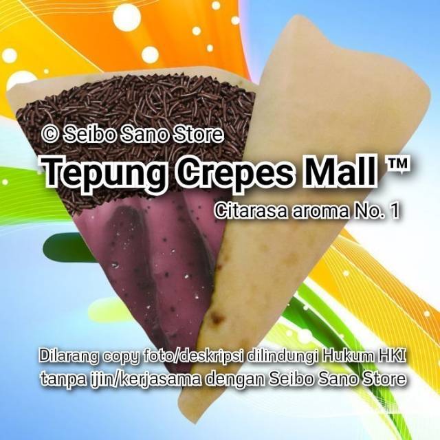 

Asli Mall terdaftar kesehatan & hukum. Tepung Crepes Mall 900 gr. Harum Citarasanya.
