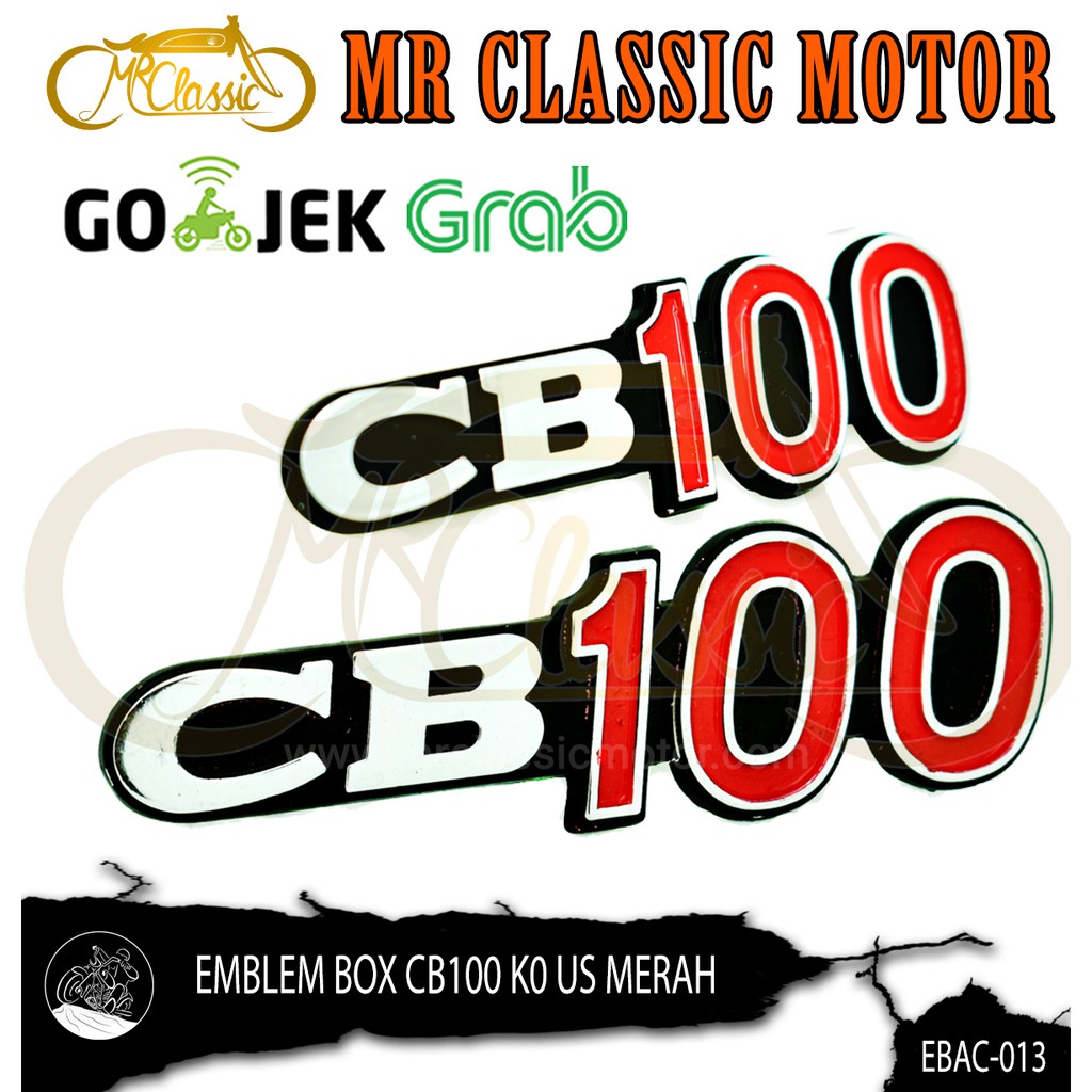 Emblem Logo Box Ak Hondai CB100 Almunium Custom Variasi