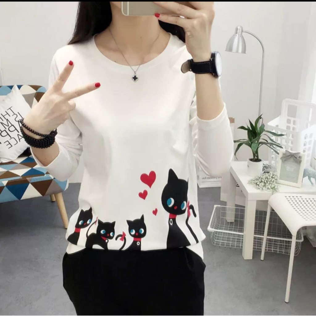 [Kitty cat RO] blouse wanita babyterry Varian warna