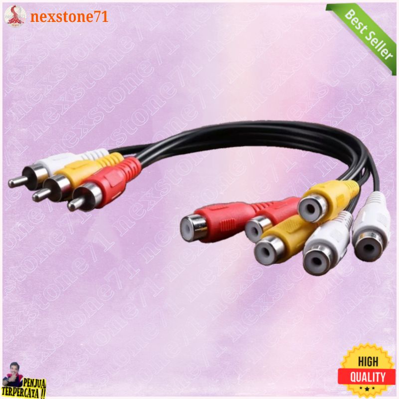 Jual Kabel Adapter Audio Video Av 3 Rca Male Ke 6 Rca Female Shopee
