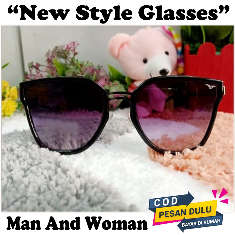 Kacamata normal kacamata hitam fashion pria wanita Ani Uv Kaca mata Anti Silau Sunglasses Unisex