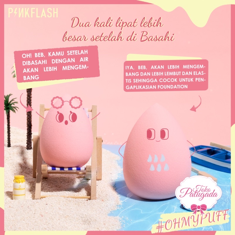 [BISA COD] PINKFLASH Classic Pink Waterdrop Make Up Sponge - Sponge Pinkflash - Sponge Pink Pinkflash - Sponge Make Up