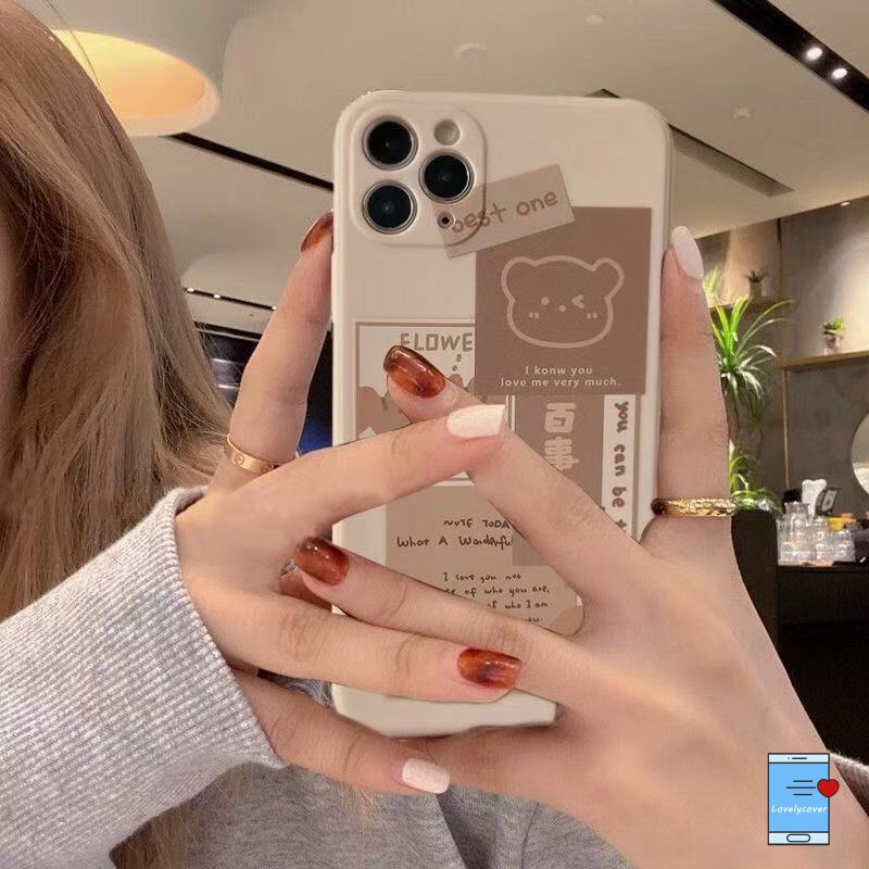 Sweet Bear Soft Case Oppo A54  Reno 6 5 4 A35 A53 2020 A5s  A94 A33 2020 A31 2020 A32 A12  A3s A7 A11 A5 A9 2020 A74 A12e A92 A52 A72 Reno4F  Smiley Protective Cover-5