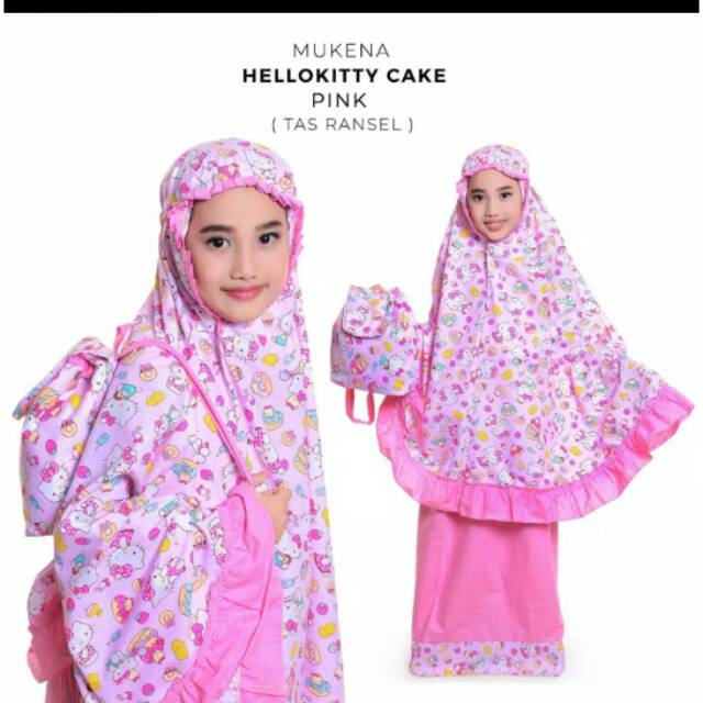 Mukena anak karakter hello kitty pink