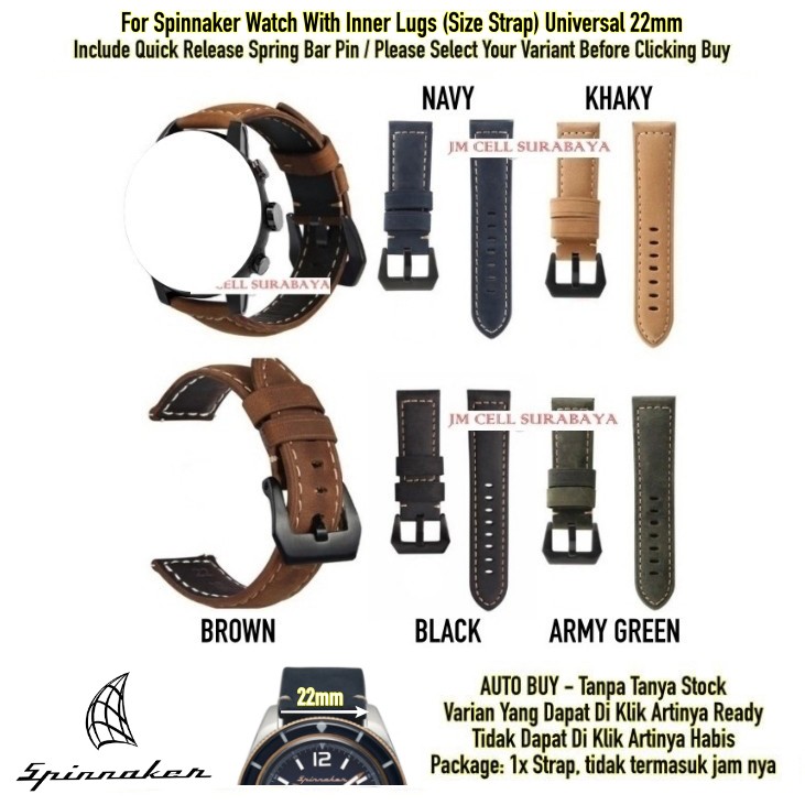 Tali Jam Watch Strap Spinnaker 22mm Universal - Crazy Horse Leather