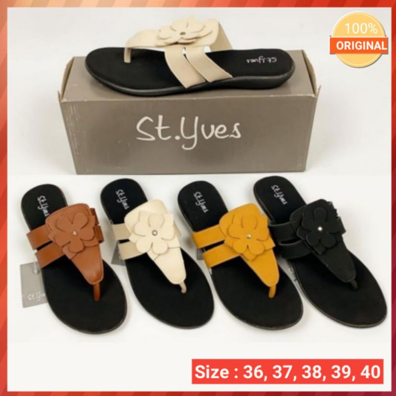 Sandal Jepit Wanita St Yves Original Branded Matahari Sendal Japit Cewek Dewasa Flat Teplek Murah