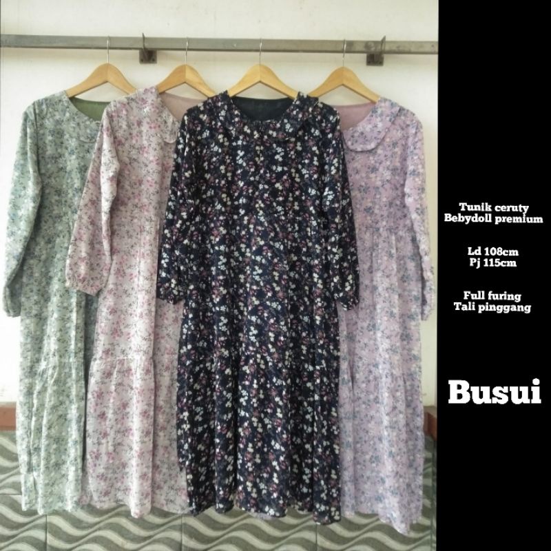 TUNIK CERUTY BEBYDOLL FULL FURING LD 108CM