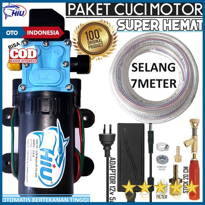 BAYAR DIRUMAH Mesin Pompa Mini Penguat Semprotan Air Cuci MobilMotor High Pressure - Hiu TERBATAS