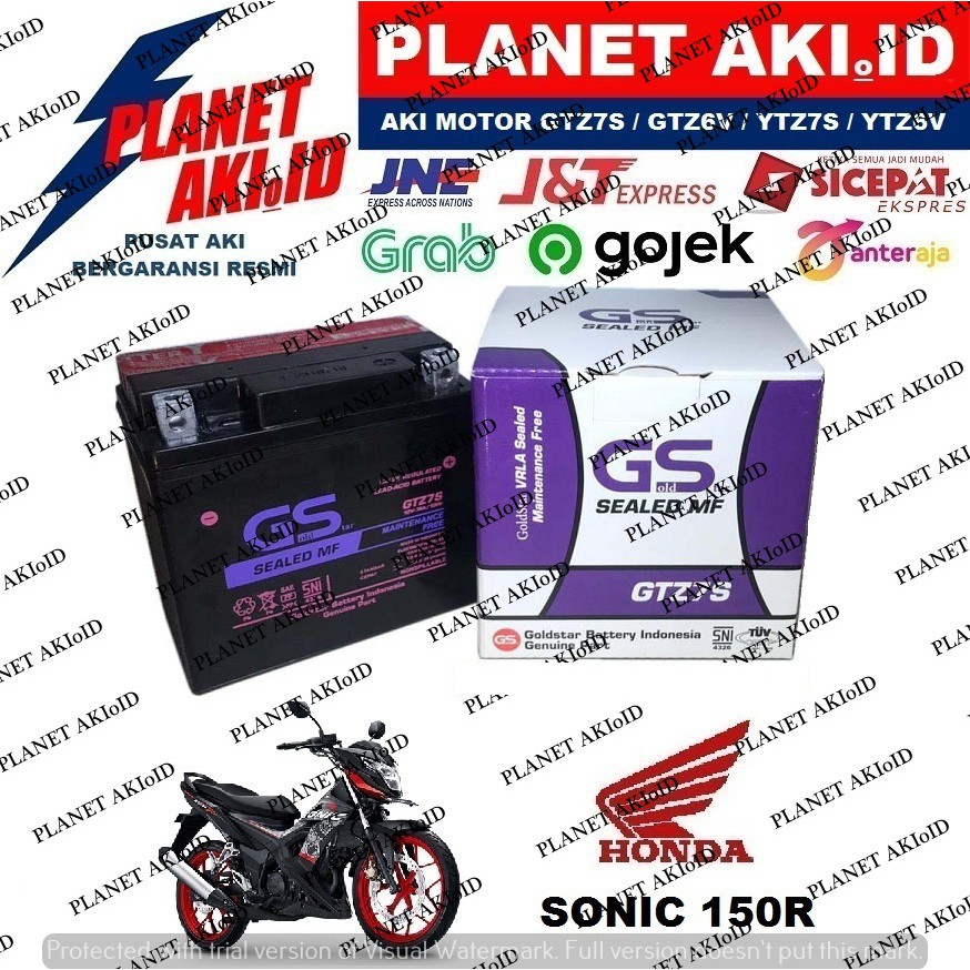 Aki Motor Honda Sonic 150 R GTZ7S Accu Kering MF