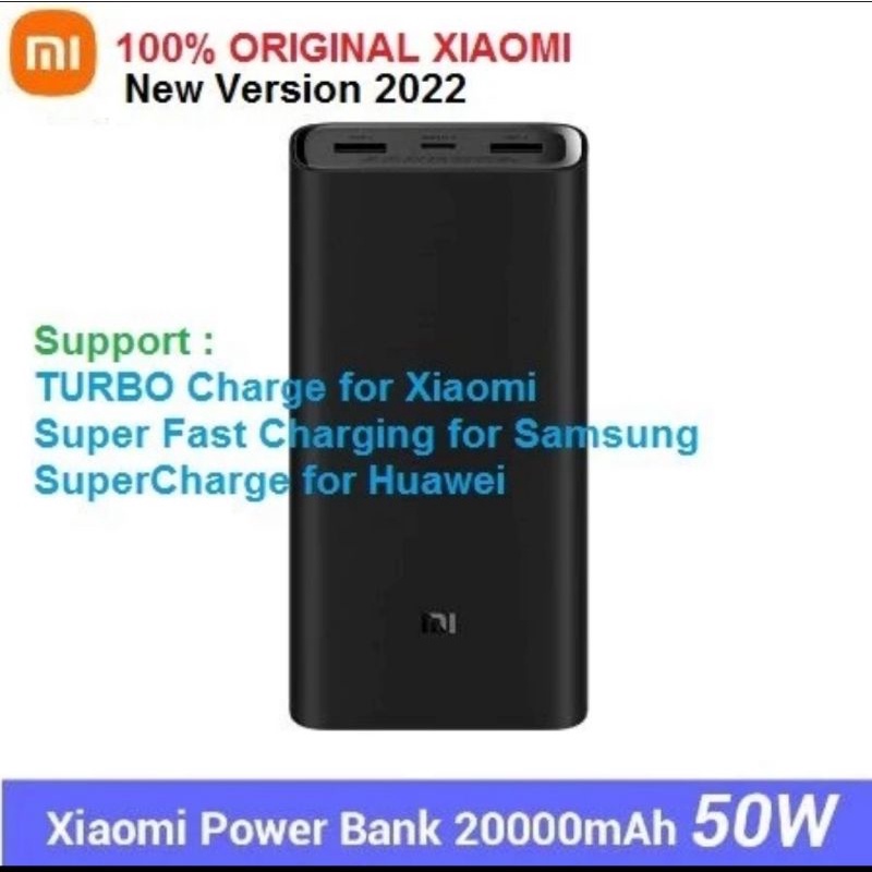 XIAOMI Powerbank 20000mAh 50W Turbo Charge SuperFast Charging Original