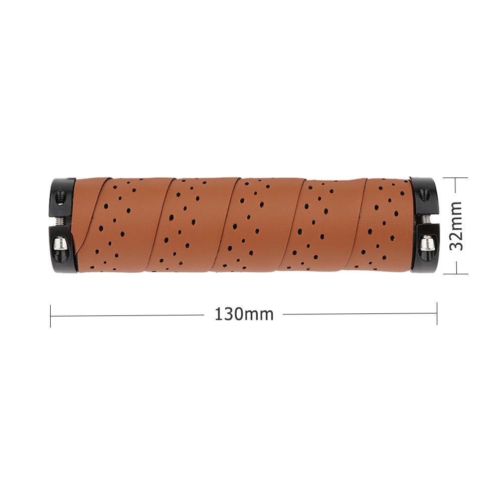 2pcs Vintage Bike Bicycle Leather Anti-skid Handlebar Cover Sleeve Grips