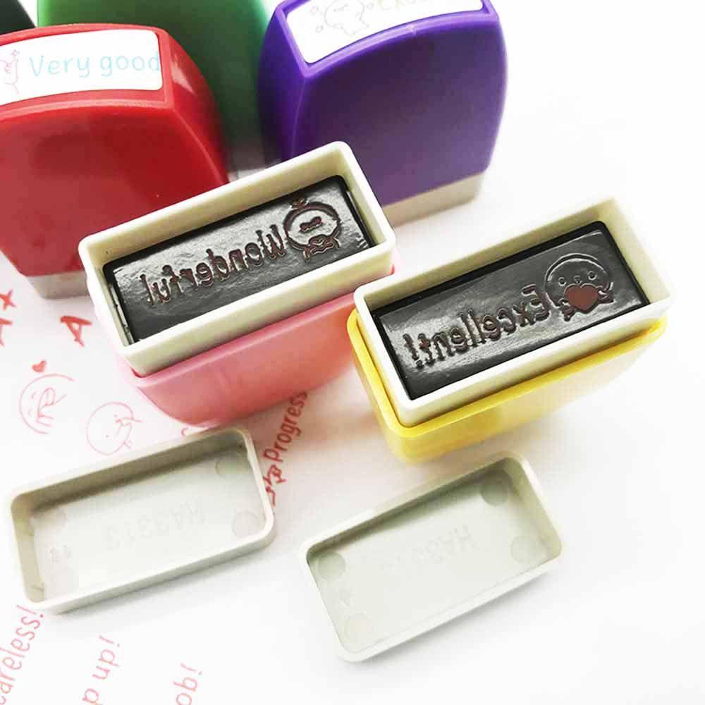 Chookyy Commentary stamp Perlengkapan Kantor &amp; Sekolah Bahasa Inggris Bab Fotosensitif Scrapbooking Stamper Anak Segel Kartun Perangko Mengajar stamp