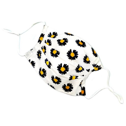 

La Floret 1pc Masker kain Non-Medis 2 ply Breathable Daisy Flower WHITE( adjustable Earloop)