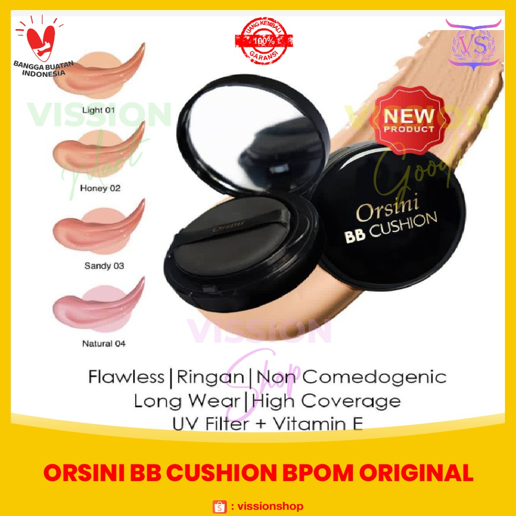 ✿ VISSION ✿ ORSINI BB CUSHION MAKEUP FOUNDATION BPOM ORIGINAL