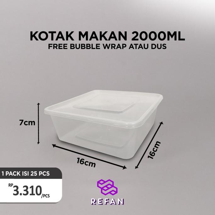 THINWALL 2000 ML SQUARE / FOOD CONTAINER PLASTIK